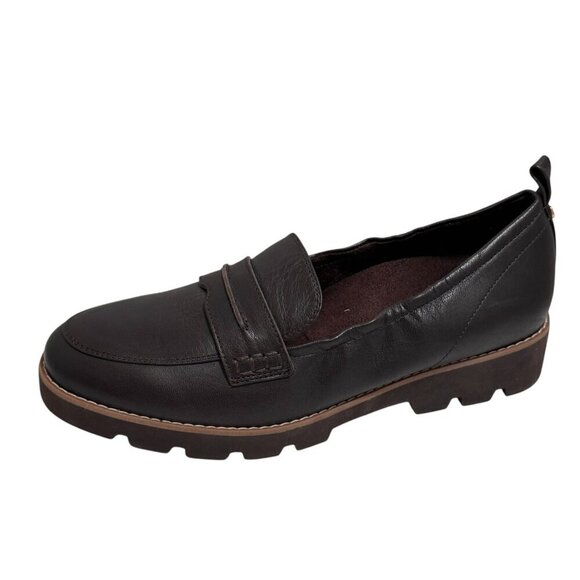 NEW Vionic Cynthia II Lugged Sole Slip-On Loafers Chocolate leather size 9.5 - Picture 1 of 6